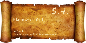 Stenczel Ali névjegykártya